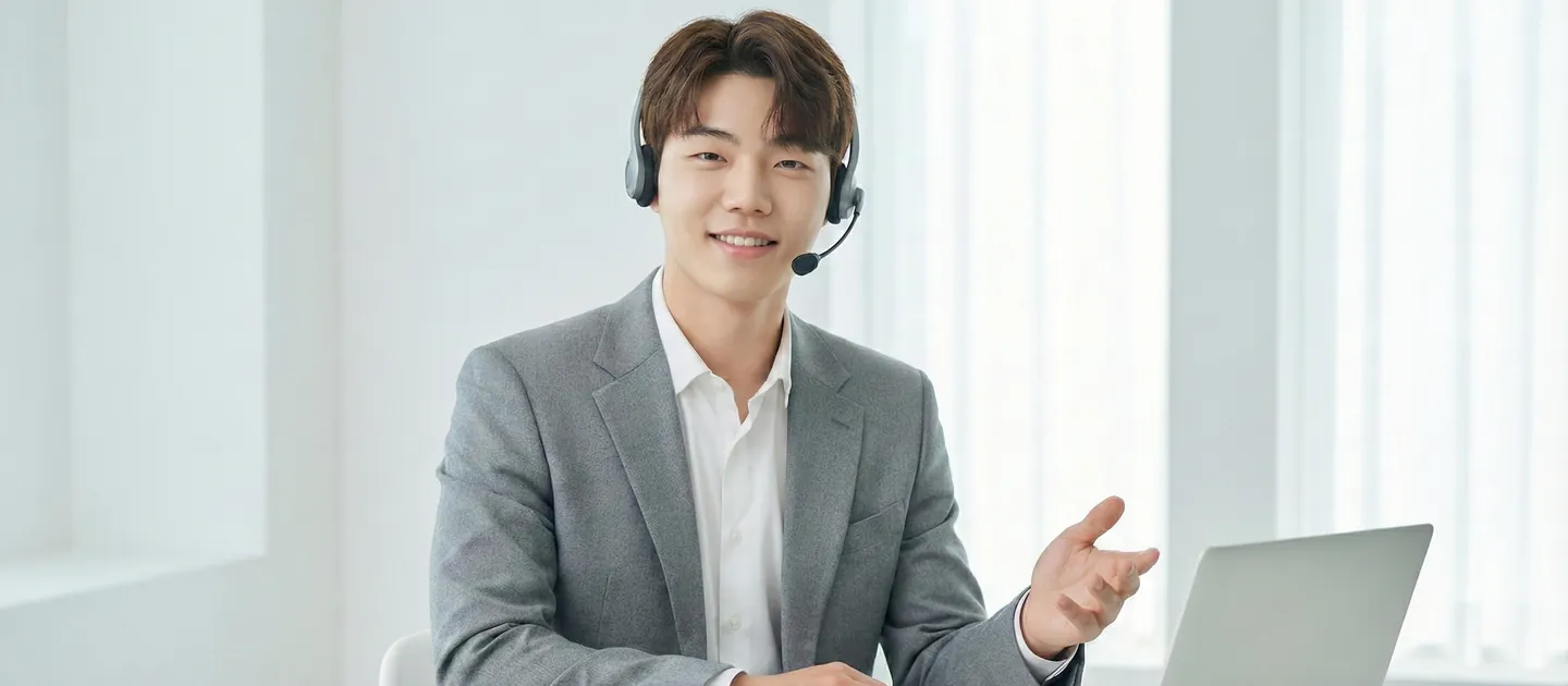 진행 지연 확인 상담을 진행하는 장면을 담은 참고 사진